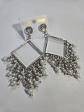 Square Chand Bali Jhumka silver