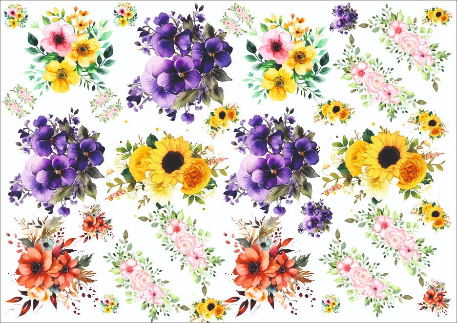 Watercolor Flowers Resin color sticker