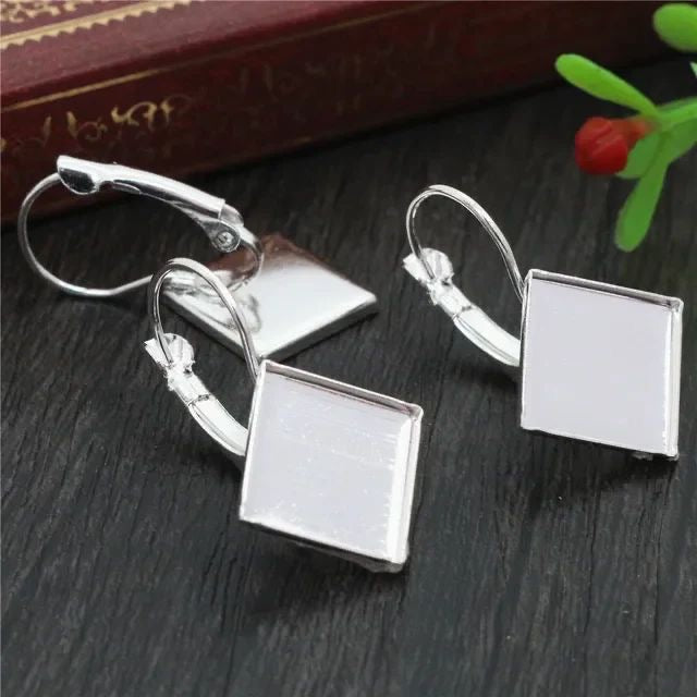 Silver Small Earring Base For Resin