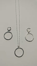 Earring Pendant Bezel Set silver