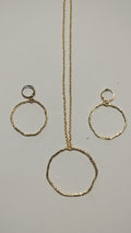 Earring Pendant Bezel Set Golden