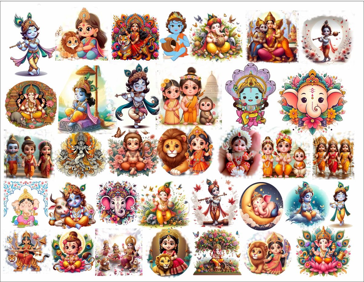 Cute God Resin color sticker