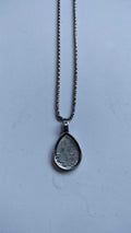 Antique Silver Chain Pendant Bezel Set