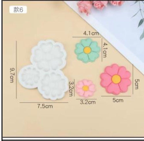 3 in 1 3D flower mould
