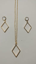 Earring Pendant Bezel Set Golden