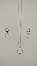 Small Earring Pendant Bezel Set silver