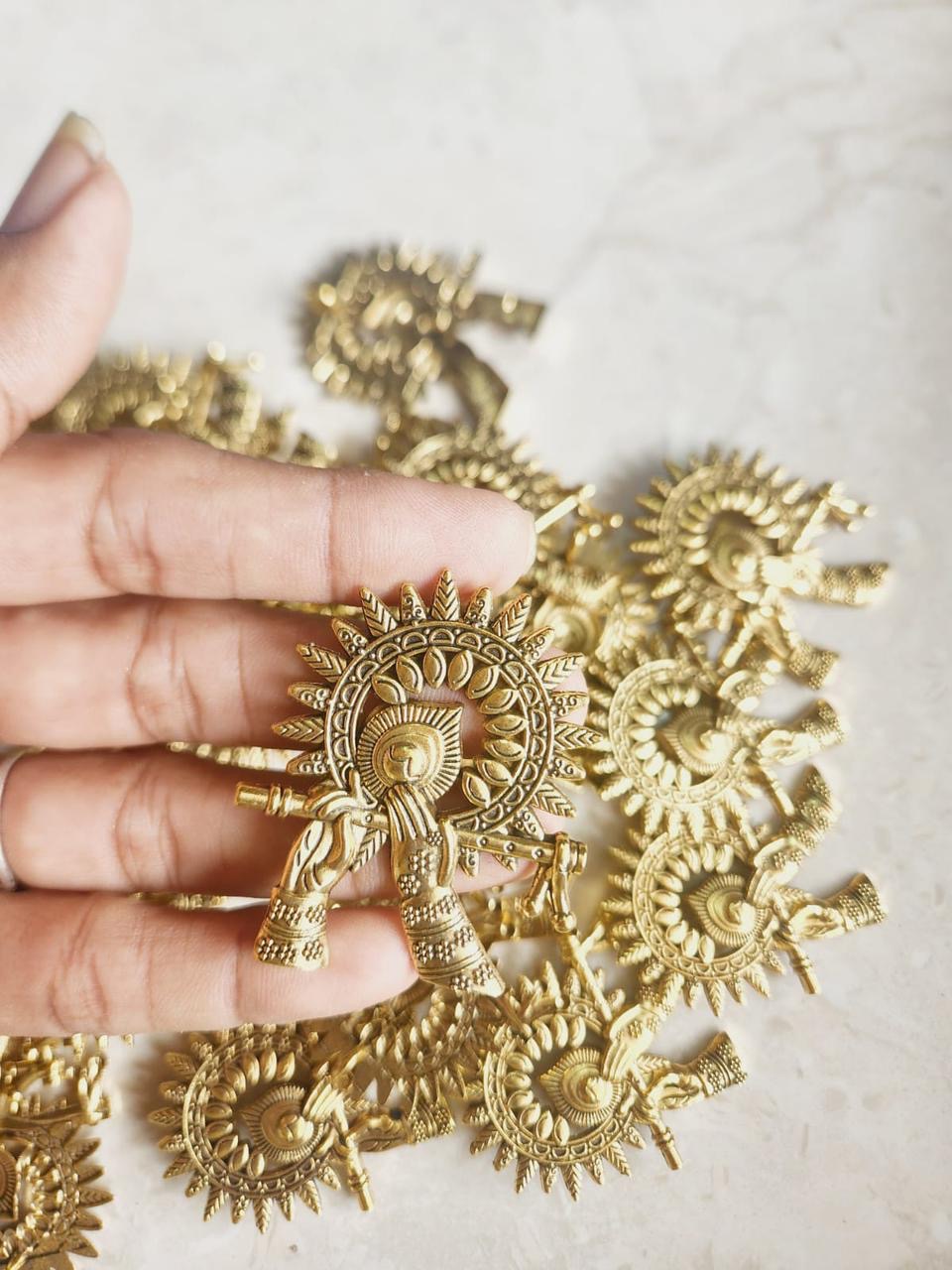 Metal Radha Krishna charm