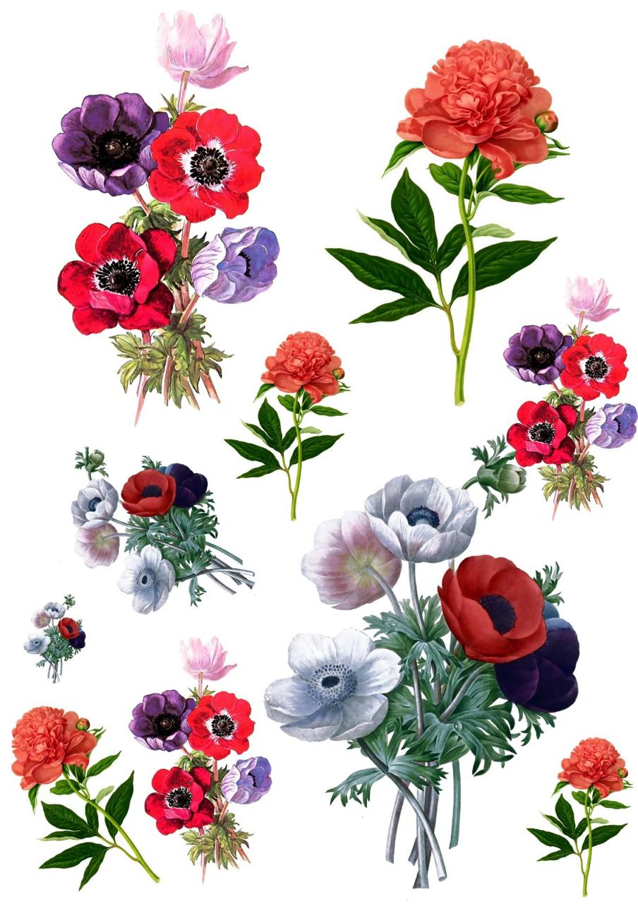 Vintage Flowers Resin color sticker