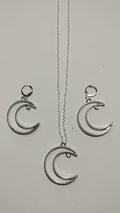 Earring Pendant Bezel Set silver