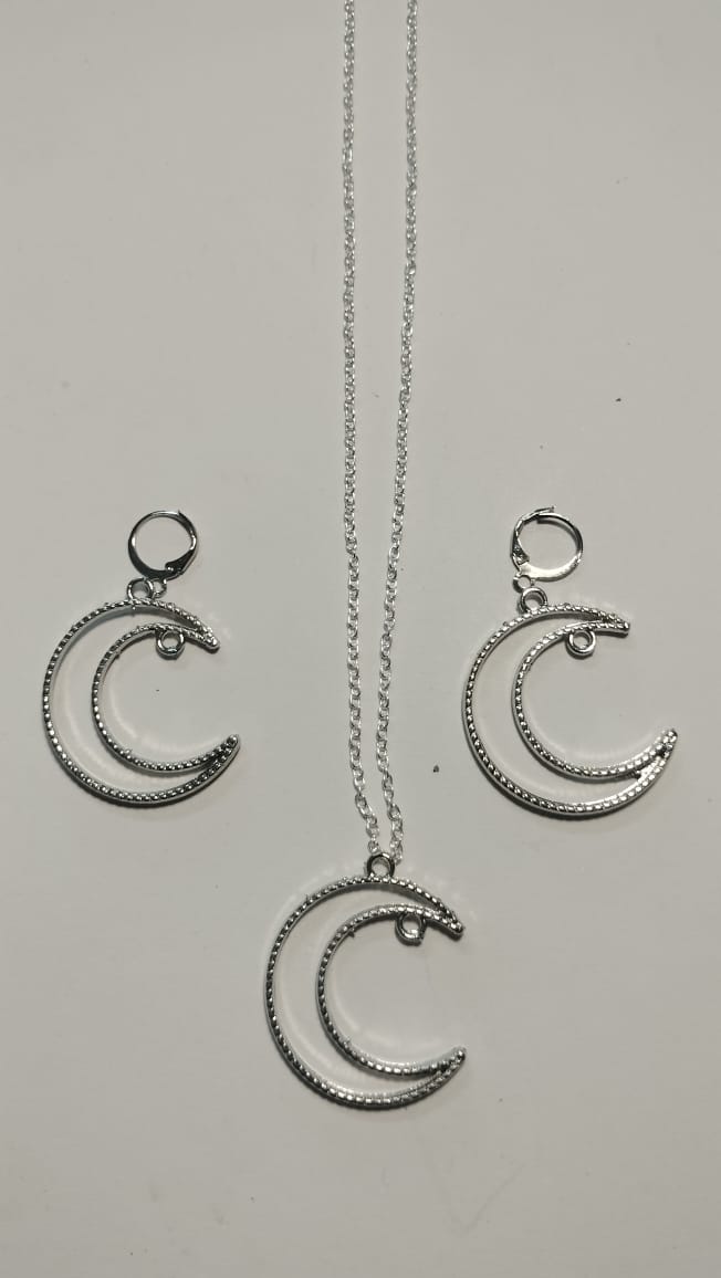 Earring Pendant Bezel Set silver