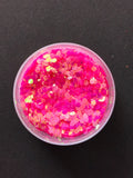Neon dark  pink Combi Chunks Glitter