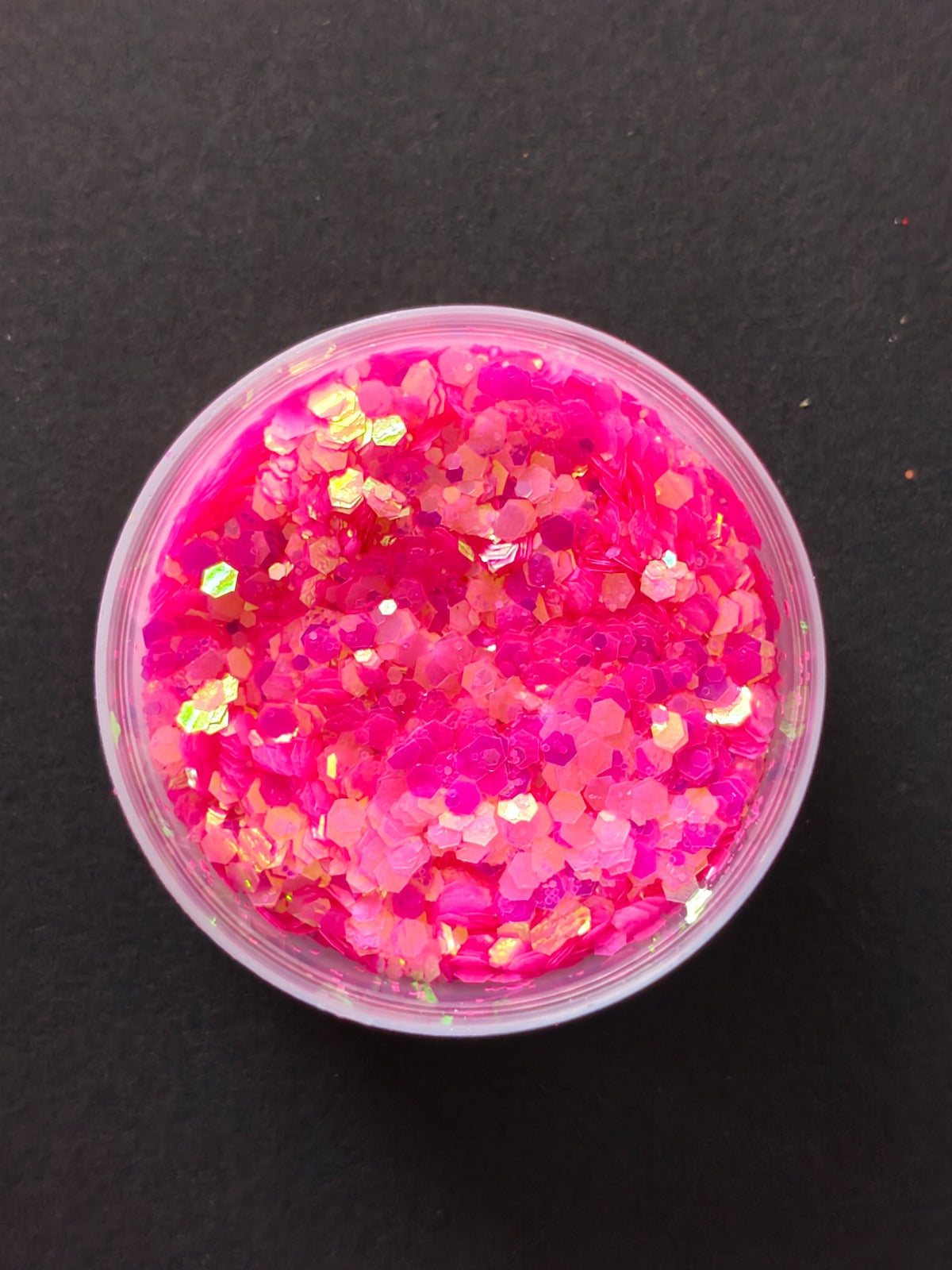 Neon dark  pink Combi Chunks Glitter