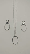 Earring Pendant Bezel Set silver