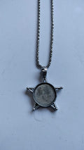 Antique Silver Chain Pendant Bezel Set