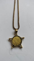 Antique Golden Chain Pendant Bezel Set