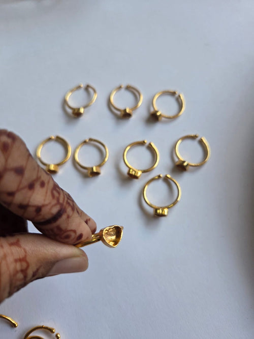 10 Pieces Ring Base heart shape