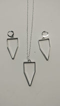 Earring Pendant Bezel Set silver