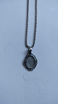 Antique Silver Chain Pendant Bezel Set
