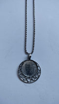 Antique Silver Chain Pendant Bezel Set