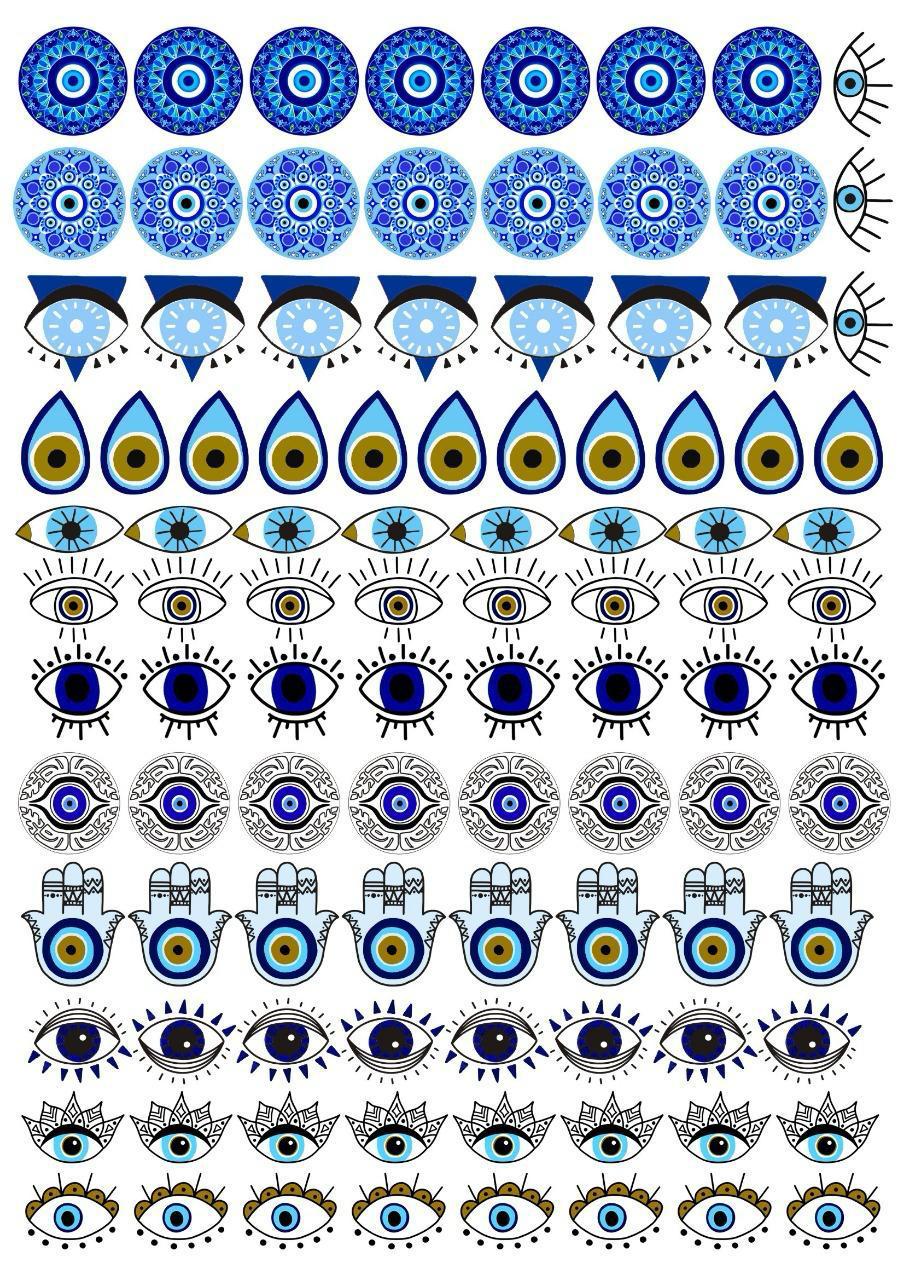 Evil Eye Resin color sticker