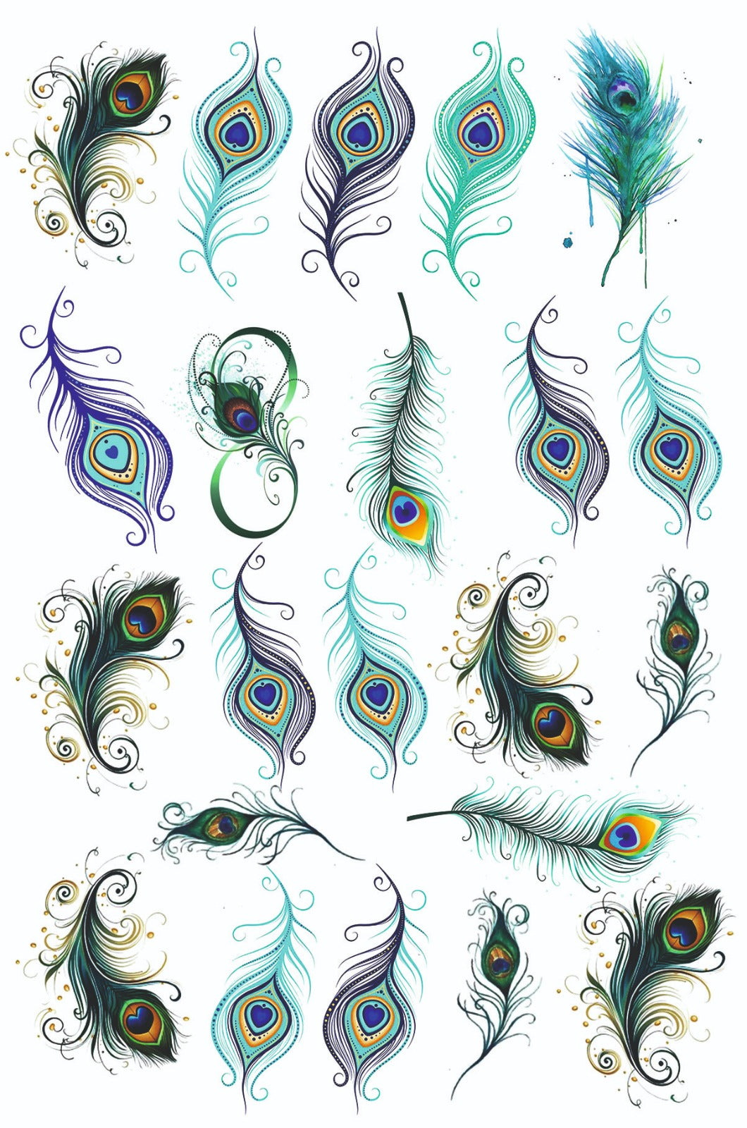 Peacock Feather Resin color sticker