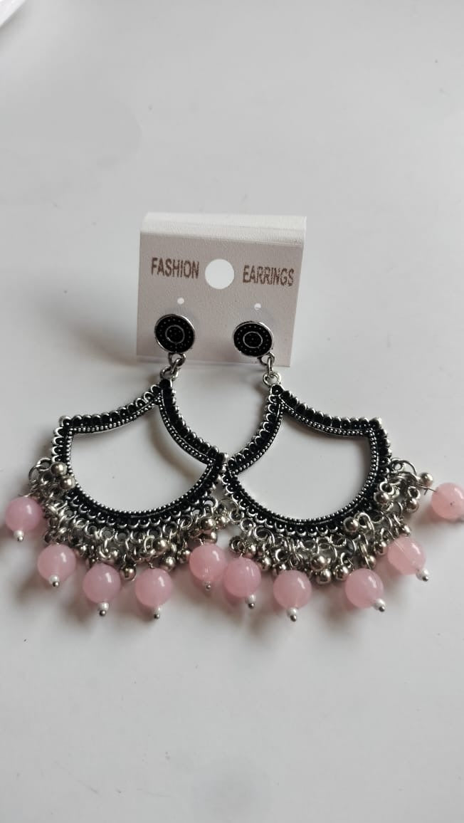 Silver Jhumka With Beads