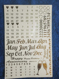 Calender Golden Embossed Stickers
