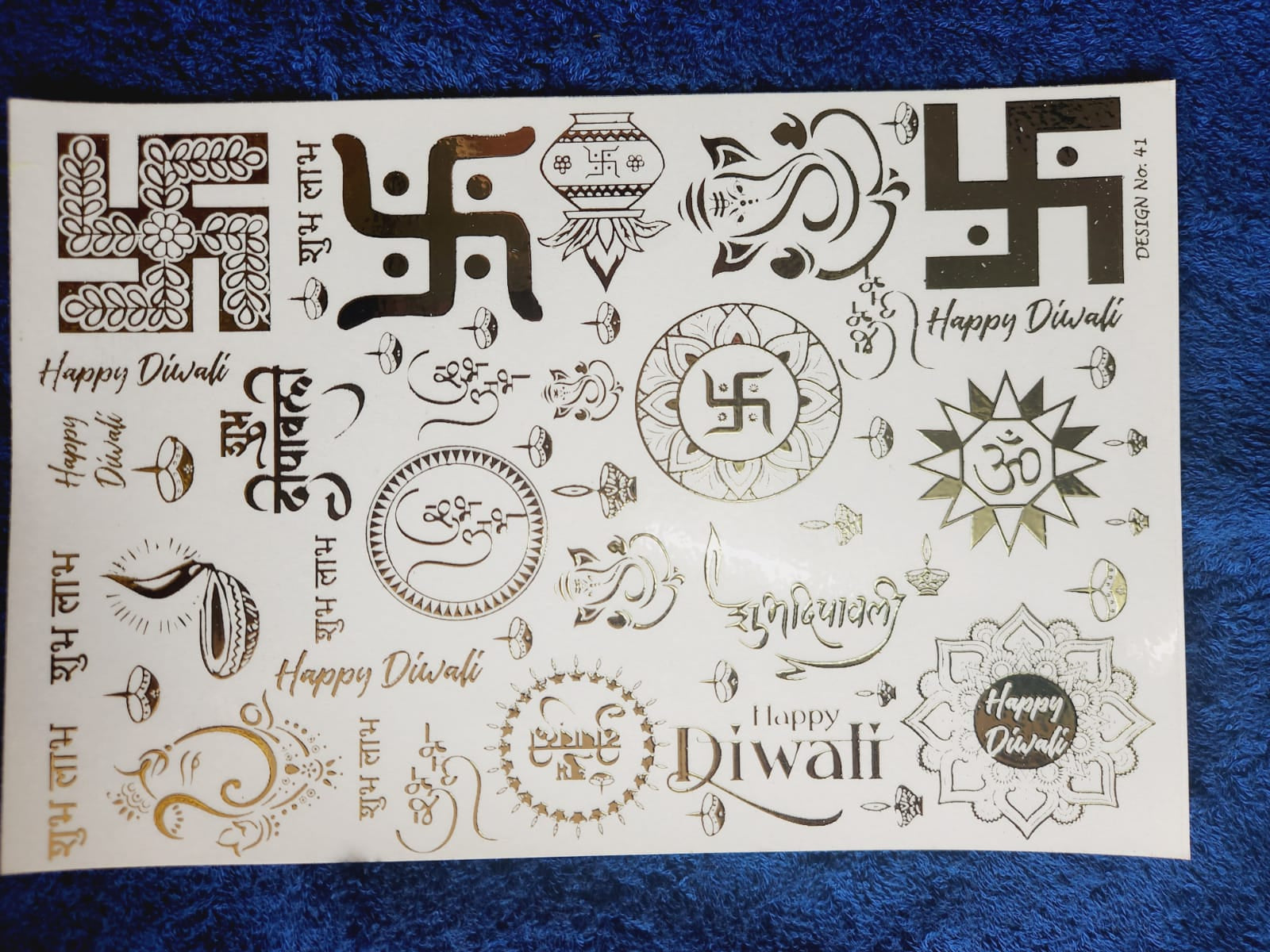 Diwali Golden Embossed Stickers