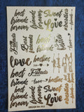 Friends Forever Golden Embossed stickers
