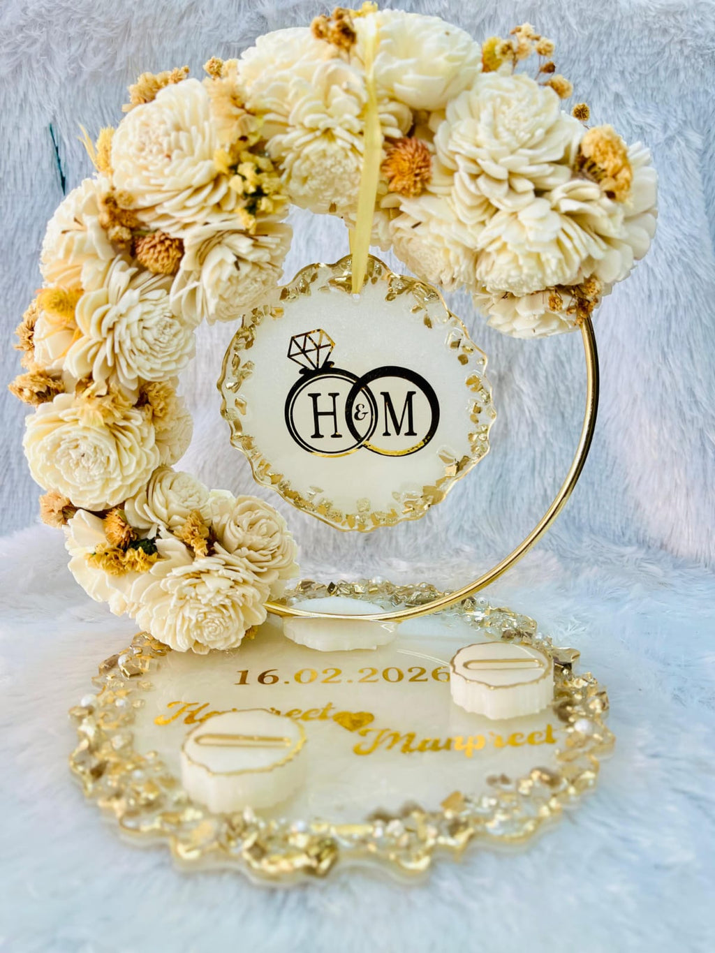 Personalized Floral Engagement Resin Frame