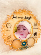 Personalized Floral Resin Photo Plaque Round frame