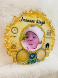 Personalized Floral Resin Photo Plaque Round frame