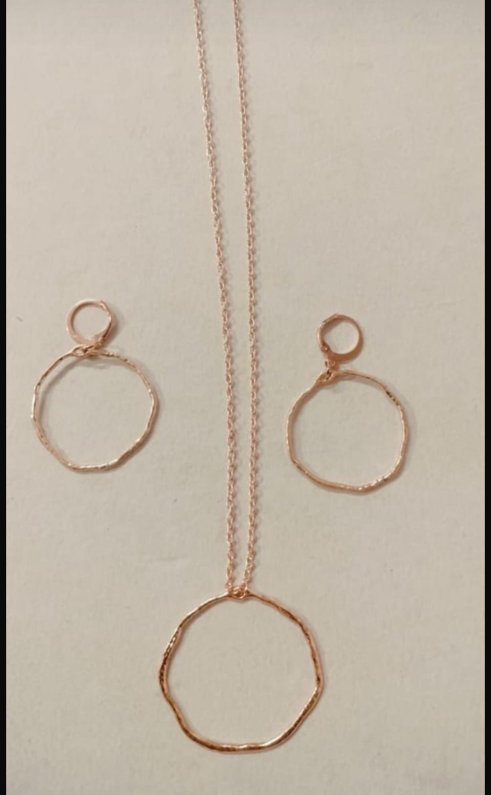 Earring pendant bezel set rose gold