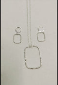 Earring pendant bezel set silver