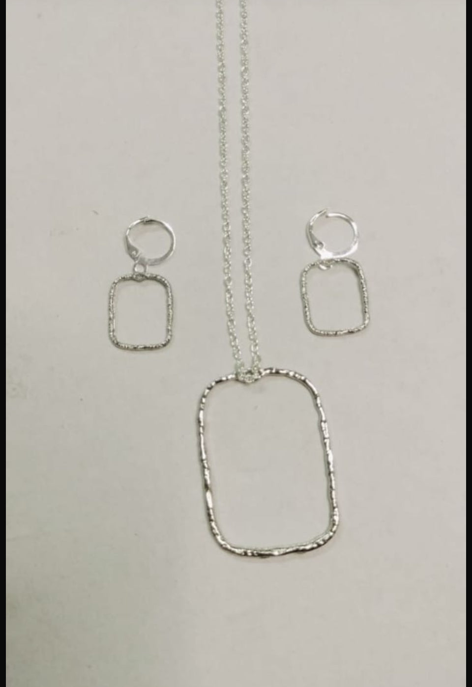 Earring pendant bezel set silver
