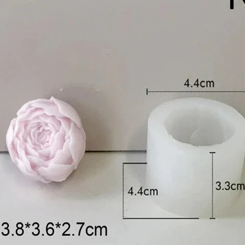 3D Close Flower Candle Mould