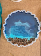 4 inch agate round  coaster mould