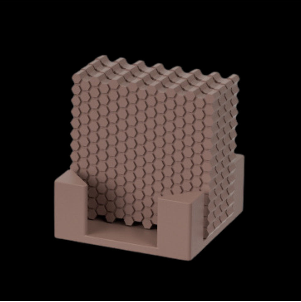 Honey comb textured coasters with coaster stand mould
