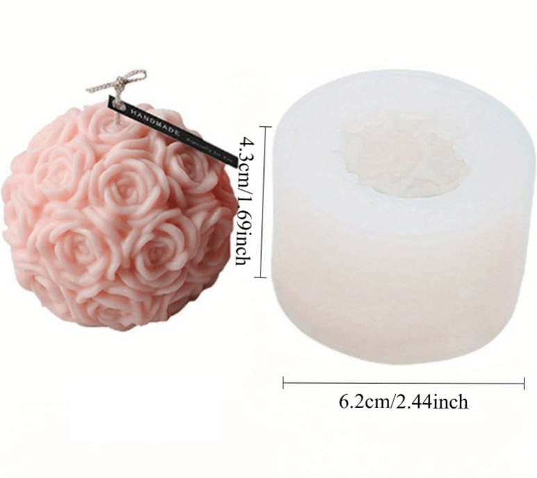 3D Rose Ball Candle Mould [149]