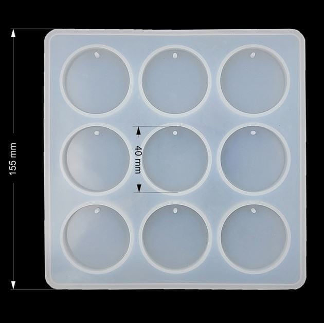 9 cavity round keychain mould