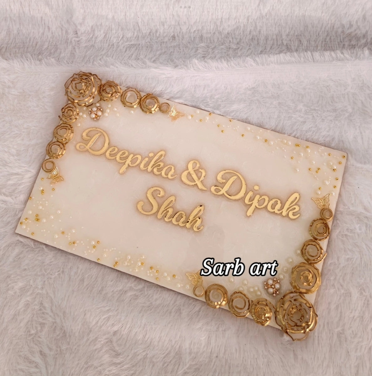 Floral Resin Name Plate