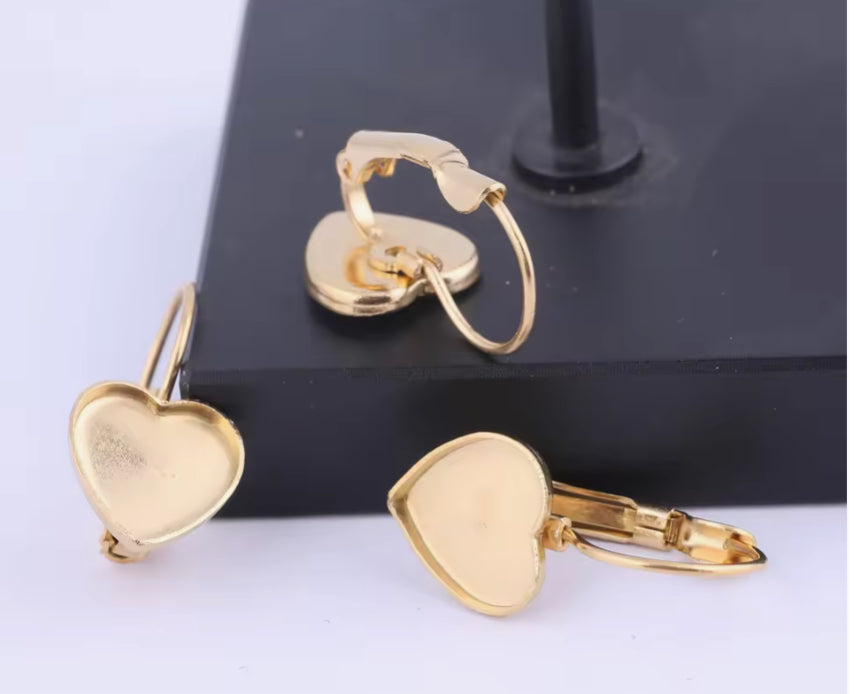 Golden Small Earring Base For Resin