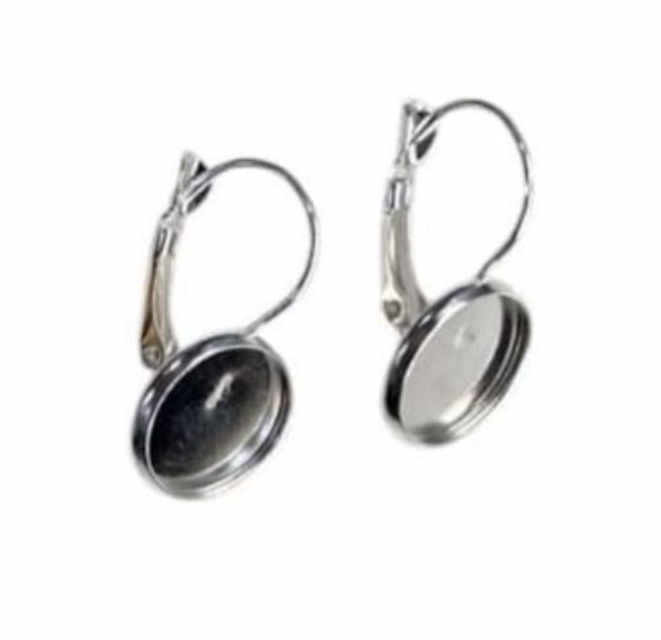 Silver Small Earring Base For Resin