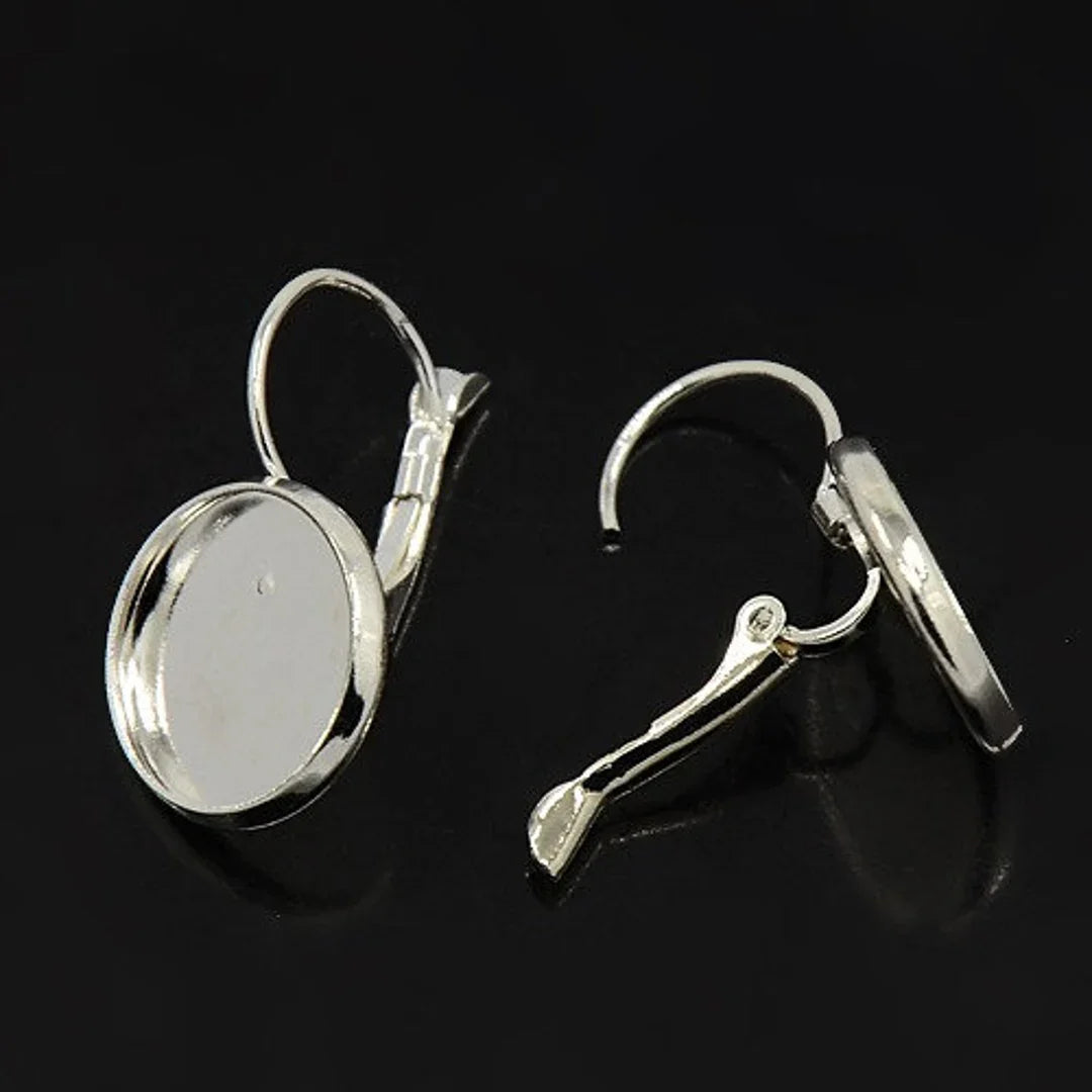 Silver Small Earring Base For Resin