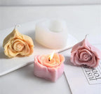 3D heart Shape Rose Flower Candle Mould