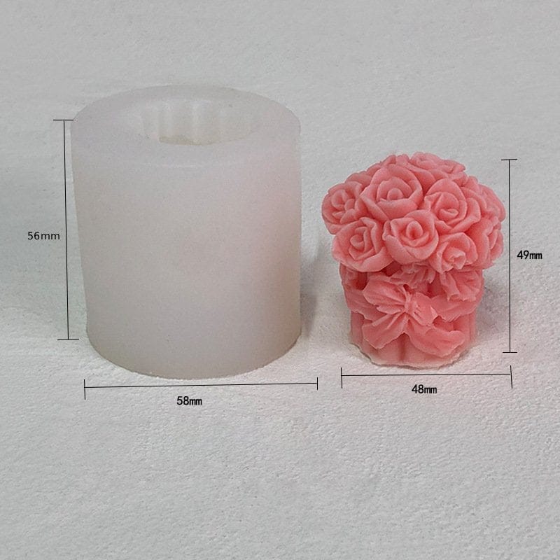 3D Rose Bouquet Flower Candle Mould (172)