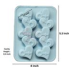2 cavities heart candle mould