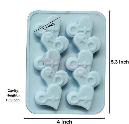 2 cavities heart candle mould