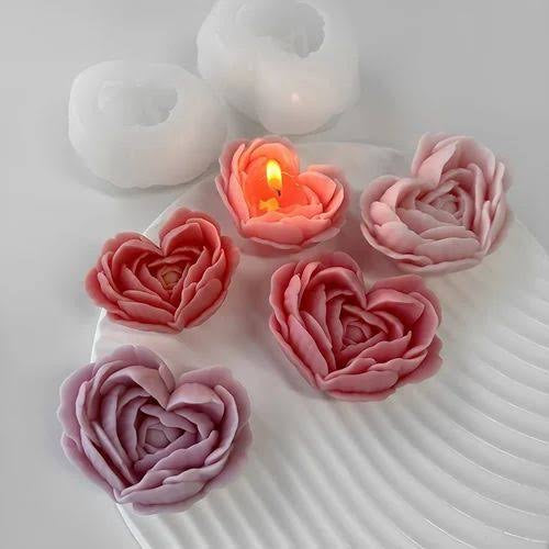 Big Heart Rose Candle Mould