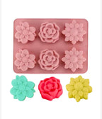 6 Cavity 3D Flower Candle Mould